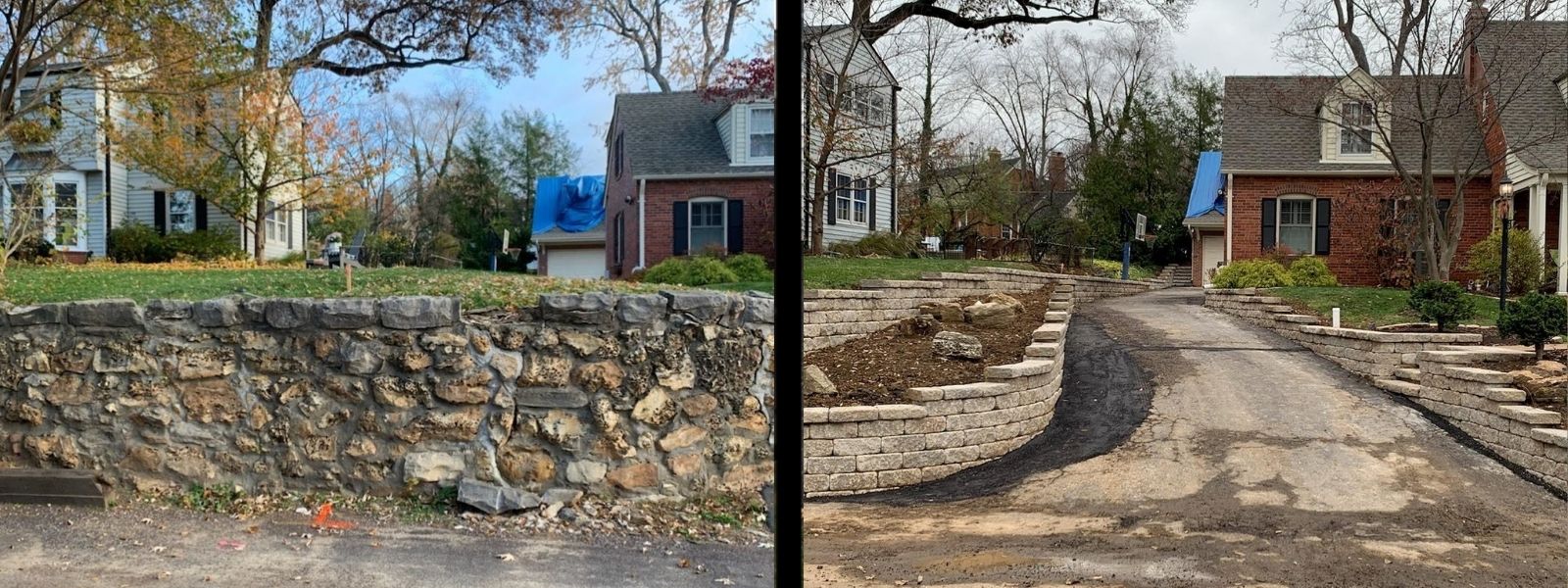Before and after - Big Bend Landscaping Best Hardscaping in St. Louis