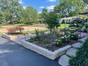 Big Bend Landscaping Client's raised beds and paver walkway