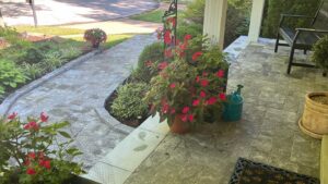 Big Bend Landscaping Client's paver porch and paver walkway