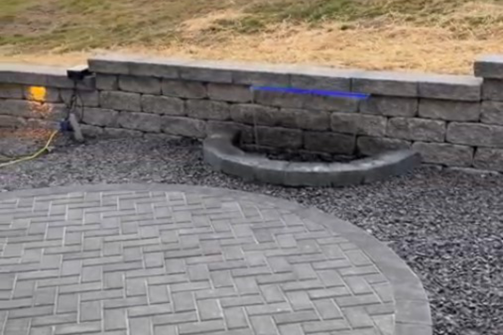 Big Bend Landscaping retaining wall and water feature