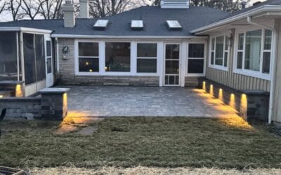 COMPLETED PROJECT: Back Yard Patio, Seating Wall & Lighting